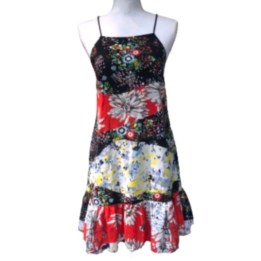 Nicole Miller boho patchwork Cottagecore dress S 4
